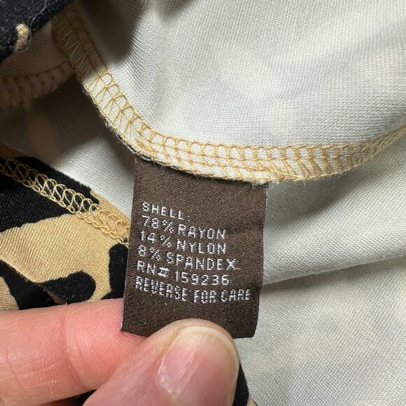 J.McLaughlin Dress Women Small Tan Black Terin Sheath Zebra Animal Print Classic - Picture 5 of 9